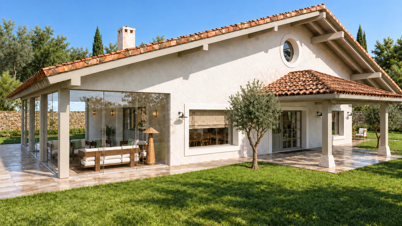 fachada-lateral-villa-porche-tejado-teja